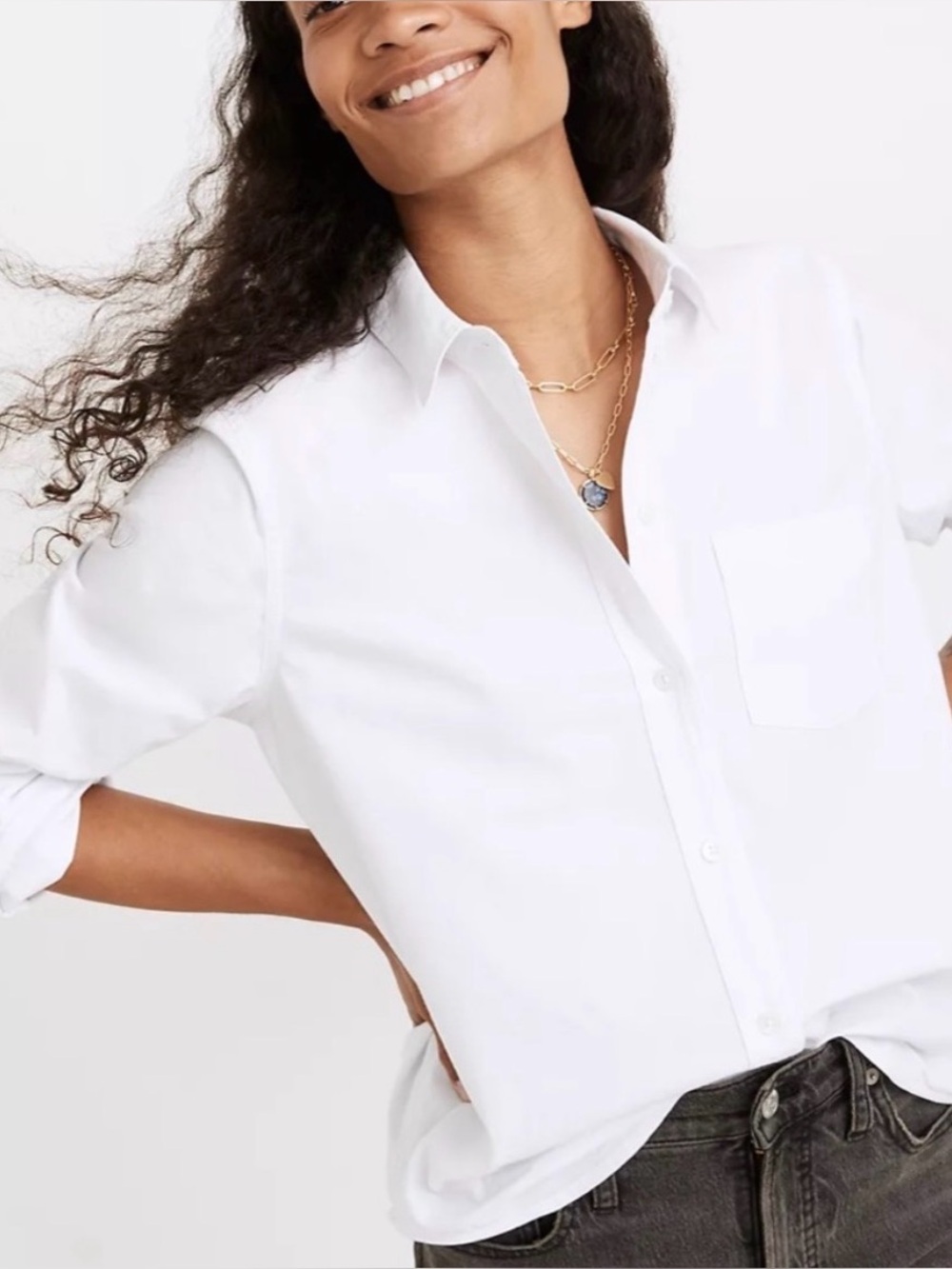 Madewell shrunken button down Oxford shirt white